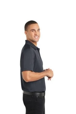 Port Authority Shirts: Men's K569 GPH Graphite Diamond Jacquard Polo -Work Clothes Discount Store 6589 graphite 3 k569graphitemodelside 337w