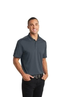 Port Authority Shirts: Men's K569 GPH Graphite Diamond Jacquard Polo -Work Clothes Discount Store 6589 graphite 4 k569graphitemodel3q 337w