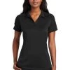 Port Authority Shirts: Women's L569 BLK Black Diamond Jacquard Ladies Polo -Work Clothes Discount Store 6592 black 1 l569blackmodelfront2 337w