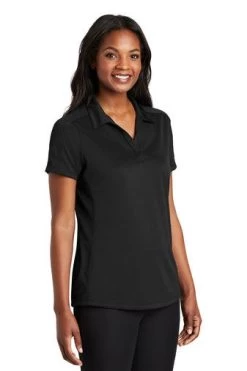 Port Authority Shirts: Women's L569 BLK Black Diamond Jacquard Ladies Polo -Work Clothes Discount Store 6592 black 4 l569blackmodel3q2 337w