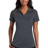 Port Authority Shirts: Women's L569 GPH Graphite Diamond Jacquard Ladies Polo -Work Clothes Discount Store 6592 graphite 1 l569graphitemodelfront2 337w