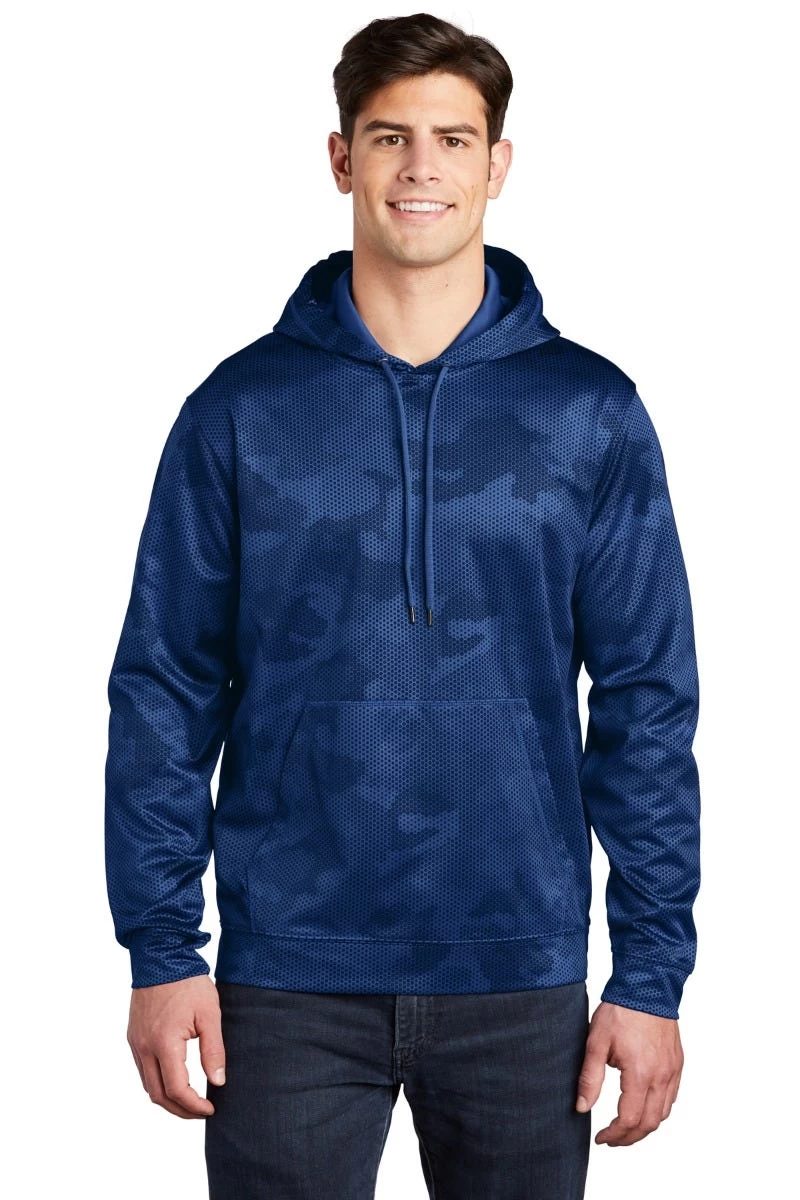 Sport-Teck Sweatshirts: Men's ST240 TR True Royal Sport-Wick CamoHex Fleece Hooded Pullover 3 Sport-Teck Sweatshirts: Men's ST240 TR True Royal Sport-Wick CamoHex Fleece Hooded Pullover