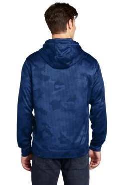 Sport-Teck Sweatshirts: Men's ST240 TR True Royal Sport-Wick CamoHex Fleece Hooded Pullover 7 Sport-Teck Sweatshirts: Men's ST240 TR True Royal Sport-Wick CamoHex Fleece Hooded Pullover -Work Clothes Discount Store 6647 trueroyal 2 st240trueroyalmodelback1 1200w