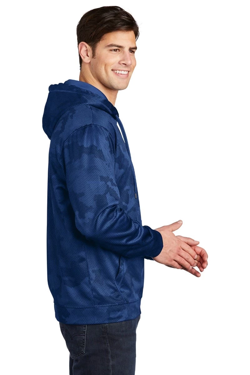 Sport-Teck Sweatshirts: Men's ST240 TR True Royal Sport-Wick CamoHex Fleece Hooded Pullover 4 Sport-Teck Sweatshirts: Men's ST240 TR True Royal Sport-Wick CamoHex Fleece Hooded Pullover - Image 2