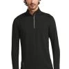 Ogio Shirts: Men's OE335 BLK Black Endurance Nexus 1/4-Zip Pullover -Work Clothes Discount Store 6671 blacktop 1 oe335blacktopmodelfront2 337w