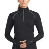 Ogio Shirts: Women's LOE335 BLK Blacktop Nexus 1/4-Zip Pullover -Work Clothes Discount Store 6672 blacktop 1 loe335blacktopmodelfront3 337w