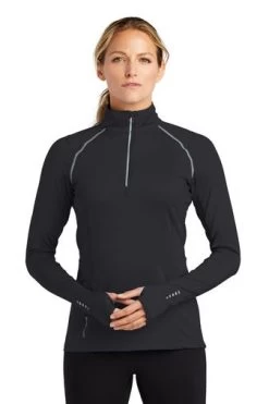 Ogio Shirts: Women's LOE335 BLK Blacktop Nexus 1/4-Zip Pullover