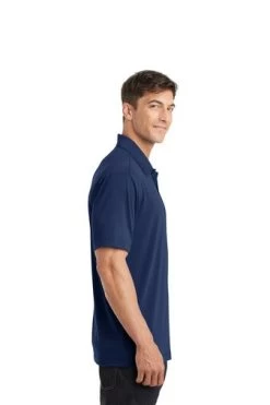 Port Authority Shirts: Men's K568 EB Estate Blue Cotton Touch Performance Polo -Work Clothes Discount Store 6673 estateblue 3 k568estatebluemodelside 337w