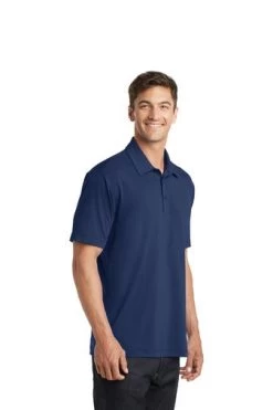 Port Authority Shirts: Men's K568 EB Estate Blue Cotton Touch Performance Polo -Work Clothes Discount Store 6673 estateblue 4 k568estatebluemodel3q 337w