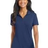 Port Authority Shirts: Women's L568 EB Estate Blue Cotton Touch Performance Polo -Work Clothes Discount Store 6674 estateblue 1 l568estatebluemodelfront 337w