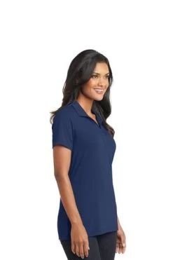 Port Authority Shirts: Women's L568 EB Estate Blue Cotton Touch Performance Polo -Work Clothes Discount Store 6674 estateblue 4 l568estatebluemodel3q 337w