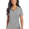 Port Authority Shirts: Women's L568 FG Frost Grey Ladies Cotton Touch Performance Polo -Work Clothes Discount Store 6674 frostgrey 1 l568frostgreymodelfront 1200w