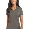 Port Authority Shirts: Women's L568 GS Grey Smoke Ladies Cotton Touch Performance Polo -Work Clothes Discount Store 6674 greysmoke 1 l568greysmokemodelfront 1200w
