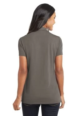 Port Authority Shirts: Women's L568 GS Grey Smoke Ladies Cotton Touch Performance Polo -Work Clothes Discount Store 6674 greysmoke 2 l568greysmokemodelback 1200w