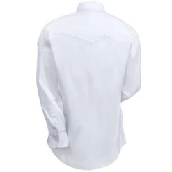 Wrangler Shirts: Men's White 71135 CH Cotton Twill Long Sleeve Western Shirt -Work Clothes Discount Store 71135ch wranglerb 01