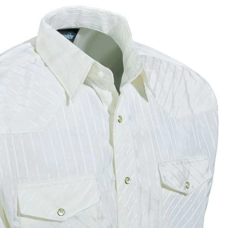 Wrangler Shirts: Men's Light Tan 75226 TN Western Dobby Stripe Long Sleeve Shirt 4 Wrangler Shirts: Men's Light Tan 75226 TN Western Dobby Stripe Long Sleeve Shirt - Image 2