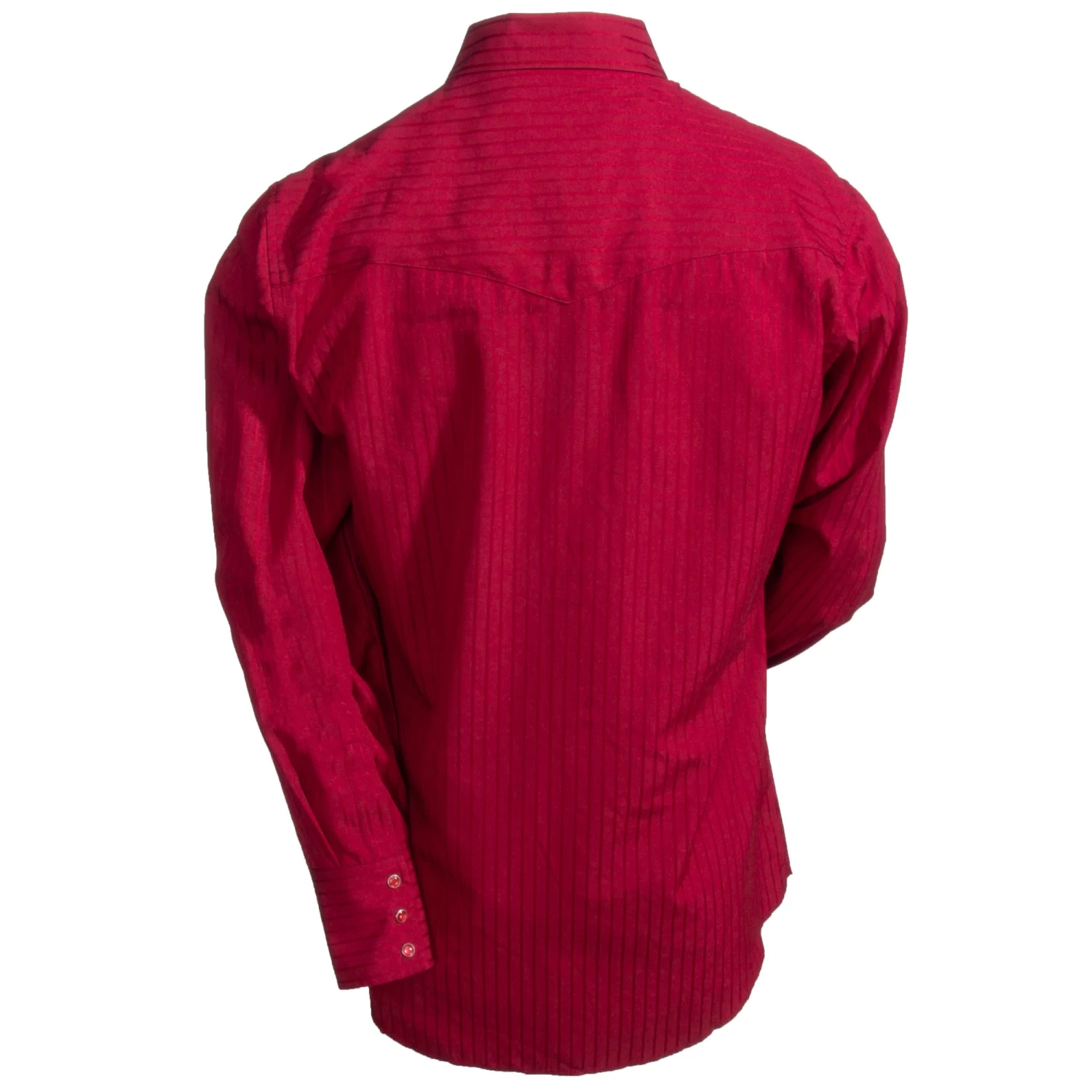 Wrangler Shirts: Men's Wine 75740 WN Sport Western Dobby Stripe Long Sleeve Shirt 4 Wrangler Shirts: Men's Wine 75740 WN Sport Western Dobby Stripe Long Sleeve Shirt - Image 2