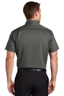 Port Authority Shirts: Men's S664 STGY Sterling Grey Button Down Short Sleeve SuperPro Twill Shirt 9 Port Authority Shirts: Men's S664 STGY Sterling Grey Button Down Short Sleeve SuperPro Twill Shirt -Work Clothes Discount Store 7608 sterlinggy 2 s664sterlinggymodelback3 337w