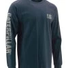 CAT Apparel Shirts: Men's 1510034 10378 Dark Marine Long-Sleeve Cotton Trademark Tee Shirt