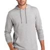 District Sweatshirts: Men's DT571 LHG Light Heather Grey Featherweight French Terry Hoodie -Work Clothes Discount Store 9747 lighththrgry 1 dt571lighththrgrymodelfront 1200w