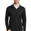 Port Authority Shirts: Men's K584 BSTG Black Steel Grey Silk Touch Performance 1/4-Zip Shirt 1 Port Authority Shirts: Men's K584 BSTG Black Steel Grey Silk Touch Performance 1/4-Zip Shirt -Work Clothes Discount Store 9771 blacksteelgy 1 k584blacksteelgymodelfront 337w