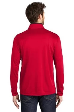 Port Authority Shirts: Men's K584 RDBK Red Black Silk Touch Performance 1/4-Zip Shirt -Work Clothes Discount Store 9771 redblack 2 k584redblackmodelback 337w