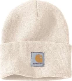 Carhartt Hats: Unisex A18 WWH Winter White Acrylic Watch Cap
