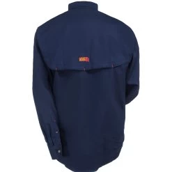 Ariat Work FR Shirts: FR Solid Vent 10019062 Men's Navy Blue Button-Down Long-Sleeve Shirt -Work Clothes Discount Store ariat 10019062 b 01