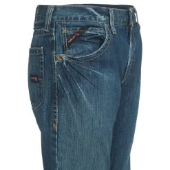 Ariat Jeans: Men's 10015160 Flame-Resistant Slim Straight Leg Clay Work Jeans -Work Clothes Discount Store ariat fr 10015160 r 01