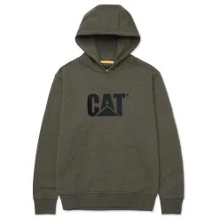 Caterpillar Sweatshirts: Men's W10646 13037 Army Moss Heather Trademark Hooded Sweatshirt