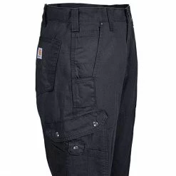 Carhartt Pants: Men's B342 BLK Black Ripstop Cotton Cargo Work Pants