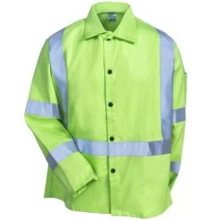Black Stallion Jackets: Men's JF1012 LM Hi Vis Lime Green FR Welding TruGuard 200 Jacket -Work Clothes Discount Store black stallion jf1012 lm f 01