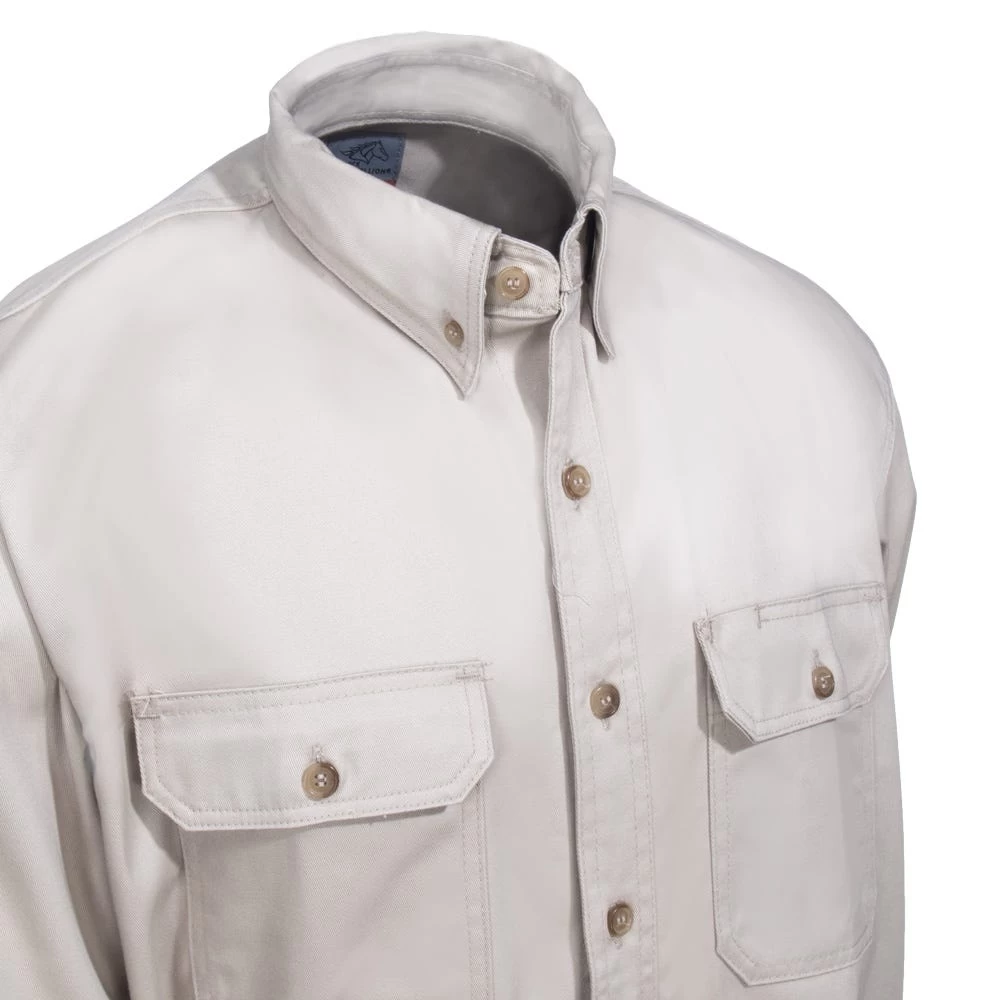 Black Stallion Shirts: Men's WF2110 ST Flame-Resistant TruGuard 300 FR Khaki Long-Sleeve Button-Down Shirt 4 Black Stallion Shirts: Men's WF2110 ST Flame-Resistant TruGuard 300 FR Khaki Long-Sleeve Button-Down Shirt - Image 2
