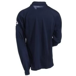 Bulwark Shirts: Men's SMP2 NV Navy Flame-Resistant Long Sleeve Polo Shirt -Work Clothes Discount Store bulwark smp2nv3 b 01