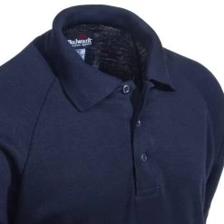 Bulwark Shirts: Men's SMP2 NV Navy Flame-Resistant Long Sleeve Polo Shirt