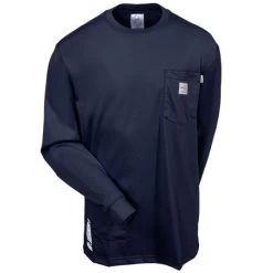 Carhartt Force Shirts: Men's Flame Resistant Force Dark Navy 100235 410 Work Shirt -Work Clothes Discount Store carhartt 100235 410 nvy f 01