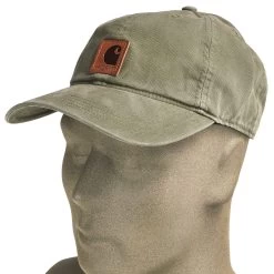 Carhartt Hats: Men's 100289 301 Army Green Odessa Canvas Cap -Work Clothes Discount Store carhartt 100289 301 p 01
