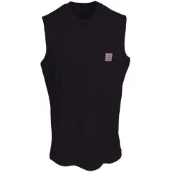 Carhartt Shirts: Men's Black 100374 001 Workwear Pocket Sleeveless T-Shirt