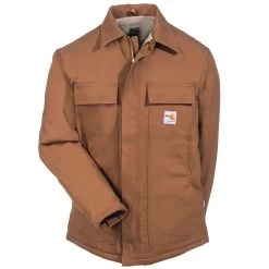 Carhartt Coats: Men's Flame Resistant 101618 211 Cotton Duck Lined Traditional Coat -Work Clothes Discount Store carhartt 101618 211 f 01