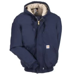 Carhartt Jackets: Men's 101621 410 FR Duck Navy Blue Jacket -Work Clothes Discount Store carhartt 101621 410 f 01