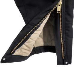 Carhartt Overalls: Men's 101626 001 Black FR Quilt Lined Cotton Duck Bib Overalls -Work Clothes Discount Store carhartt 101627 001 ld 01