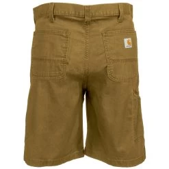 Carhartt Shorts: Men's 102514 918 Rigby Rugged Flex Hickory Brown Canvas Work Shorts -Work Clothes Discount Store carhartt 102514 918 b 01