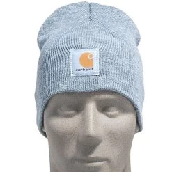 Carhartt Hats: Heather Grey A205 HGY Acrylic Beanie Winter Work Hat -Work Clothes Discount Store carhartt a205 hgy f 01