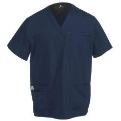 Carhartt Scrubs: Men's C15208 NVY Navy Blue Multi-Pocket Scrub Top -Work Clothes Discount Store carhartt c15208a nvy f 01