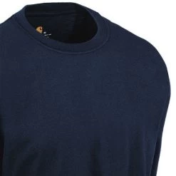 Carhartt Shirts: Men's K231 NVY Navy Blue Cotton Long Sleeve Logo Shirt -Work Clothes Discount Store carhartt k231 nvy cd 01