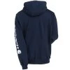 Carhartt Sweatshirts: Men's K288 472 New Navy Blue Midweight Hooded Logo Sweatshirt -Work Clothes Discount Store carhartt k288472 b 01