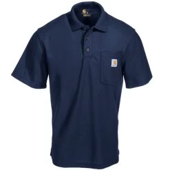 Carhartt Shirts: Men's K570 NVY Blue Contractor’s Work Pocket Polo Shirt -Work Clothes Discount Store carhartt k570 nvy f 01