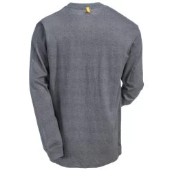 CAT Apparel Shirts: Men's 1510034 004 Heather Grey Trademark Banner Long-Sleeve Tee Shirt