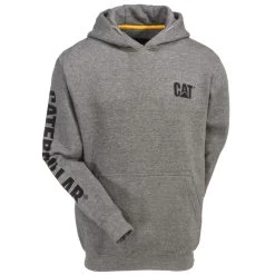 CAT Apparel Sweatshirts: Men's 1910709 004 Grey Hooded Trademark Banner Sweatshirt 9 CAT Apparel Sweatshirts: Men's 1910709 004 Grey Hooded Trademark Banner Sweatshirt -Work Clothes Discount Store cat 1910709 004 f 01