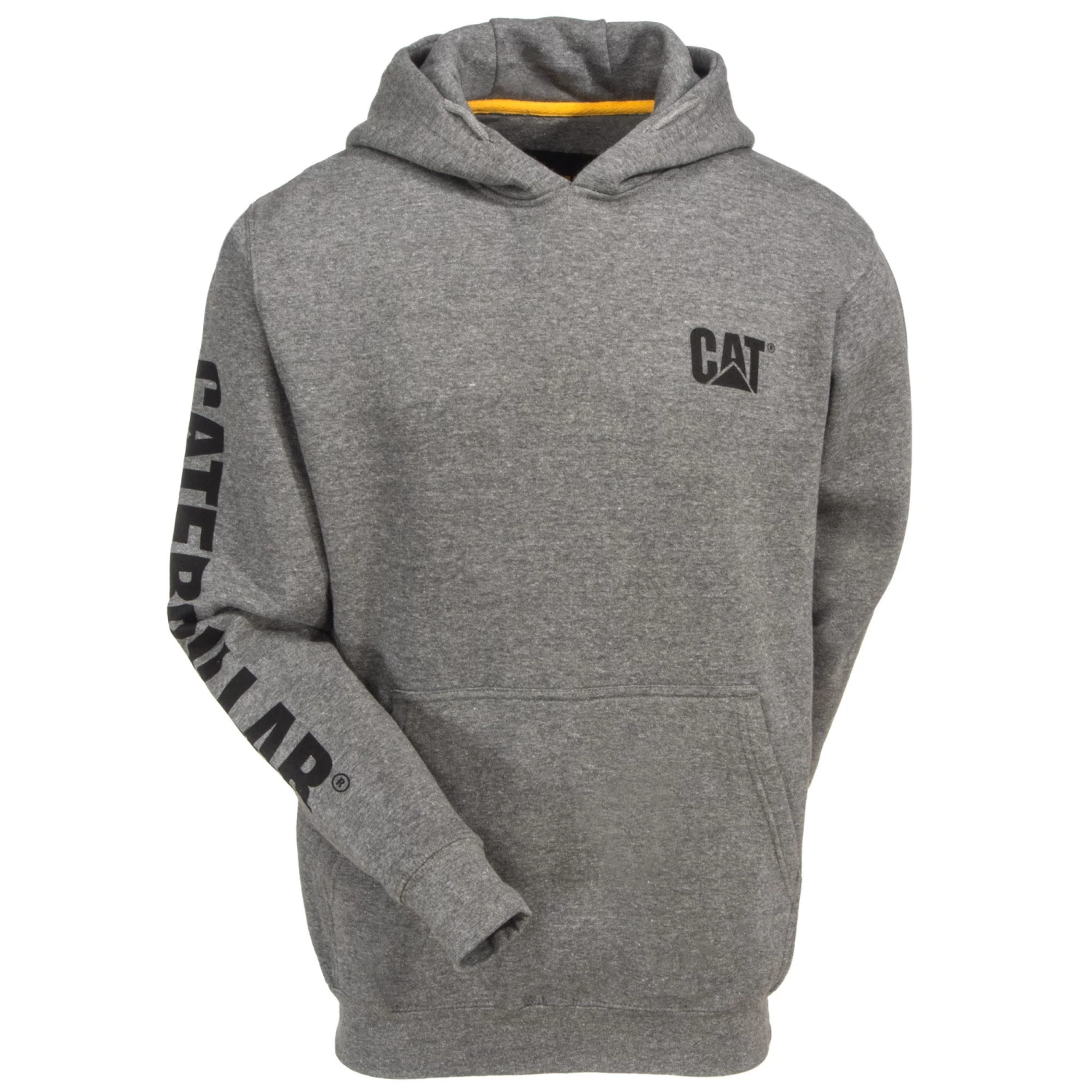CAT Apparel Sweatshirts: Men's 1910709 004 Grey Hooded Trademark Banner Sweatshirt 5 CAT Apparel Sweatshirts: Men's 1910709 004 Grey Hooded Trademark Banner Sweatshirt - Image 3